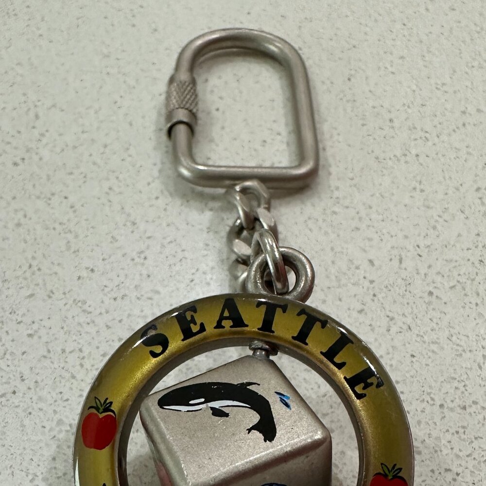 SEATTLE WASHINGTON Block Spinner Key Chain - Picture 7 of 7